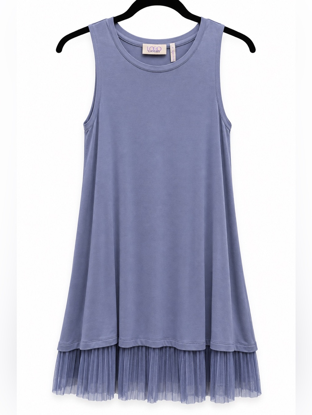 LOGO by Lori Goldstein Sleeveless Midi Dress with Tulle Trim